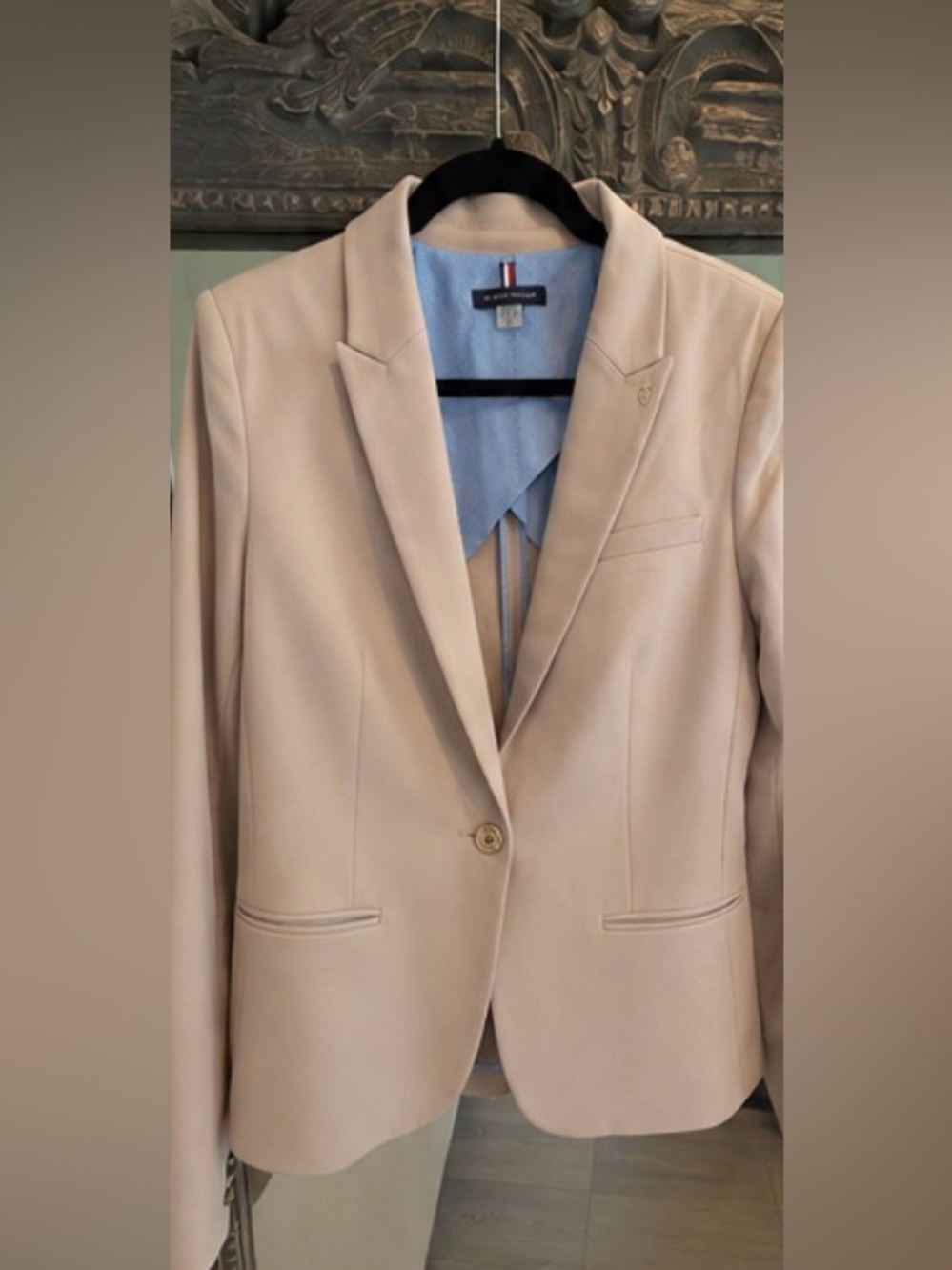 Tommy Hilfiger Women's Beige Single-Button Blazer